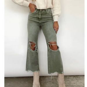 Vervet cropped denim 90’s size 28 Olive NWOT